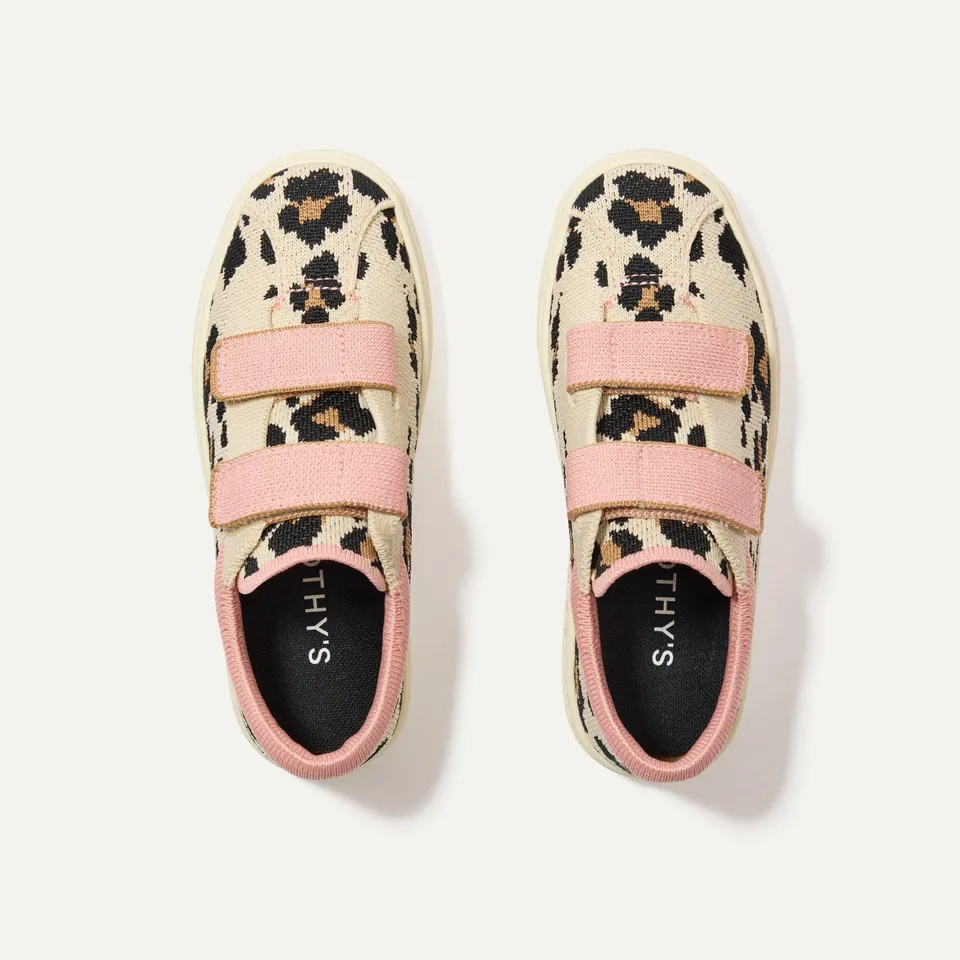 Rothy's The Kids Strap Sneaker scarpe bimba Cat Blush leopardo