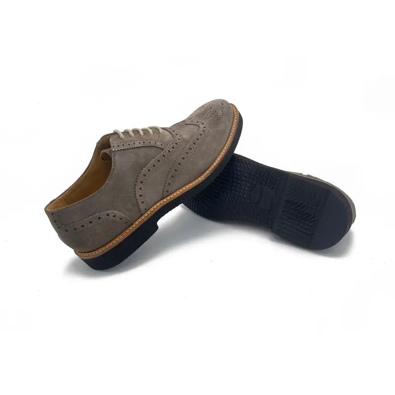 Sandro Barbera Tinte a Mano 981 Oxford camoscio taupe Vibram