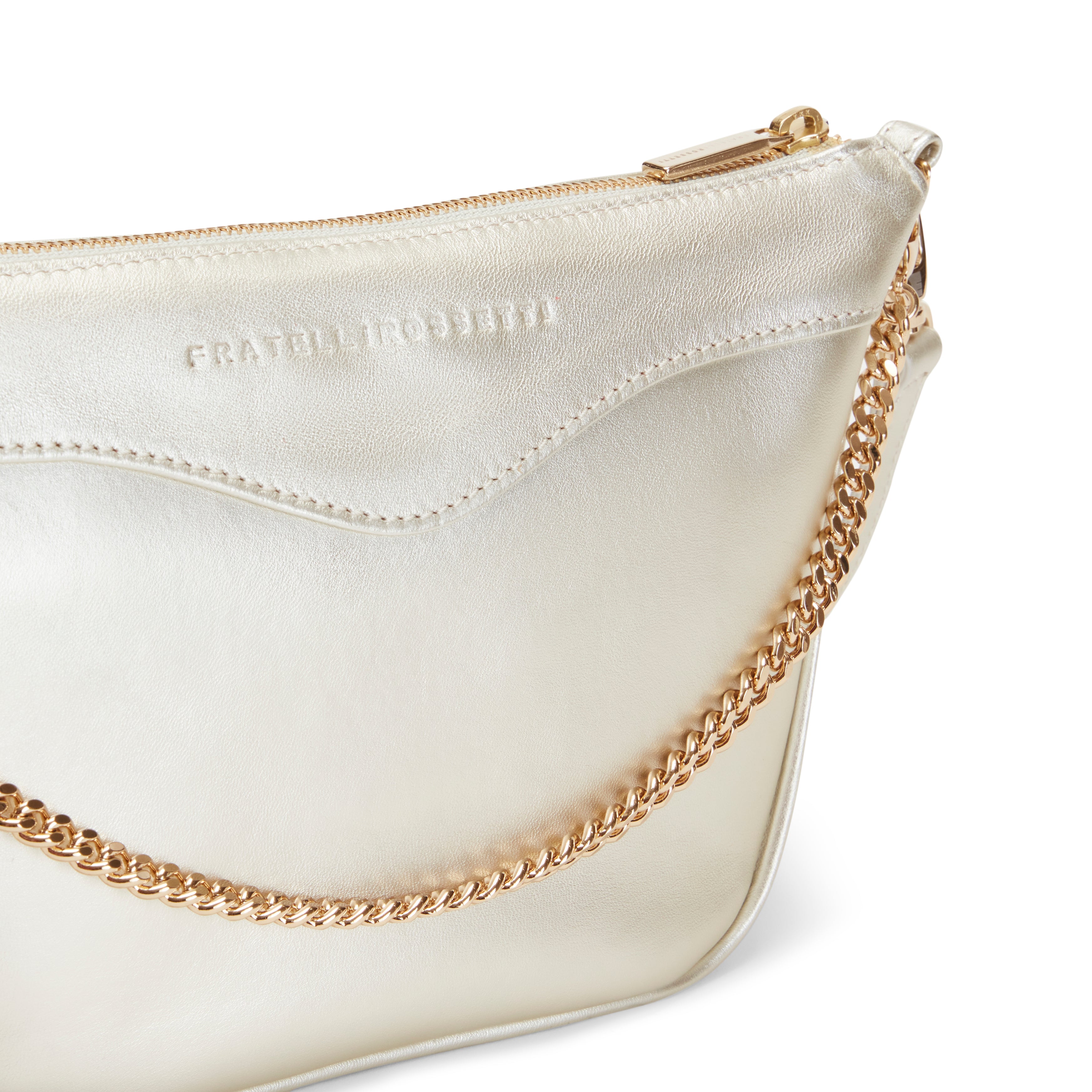 F.lli Rossetti Claire 84852 pochette pelle sabbia metallizzato