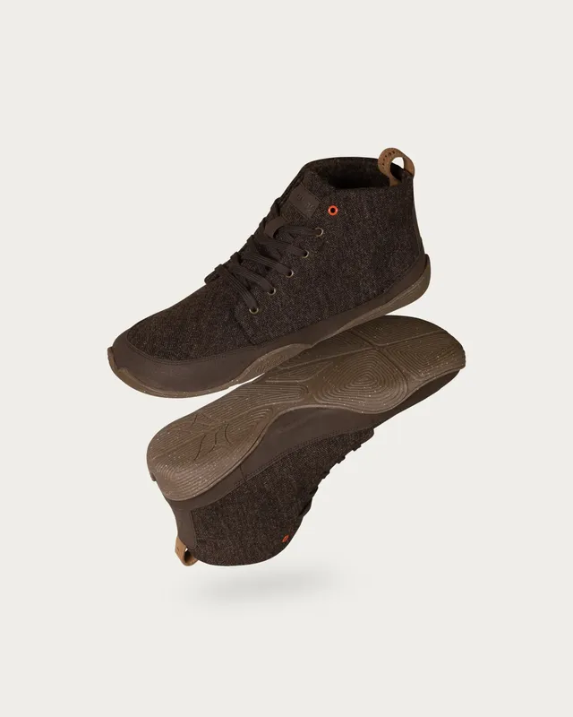 Wildling Marron Brun scarpe alte lana marrone calde