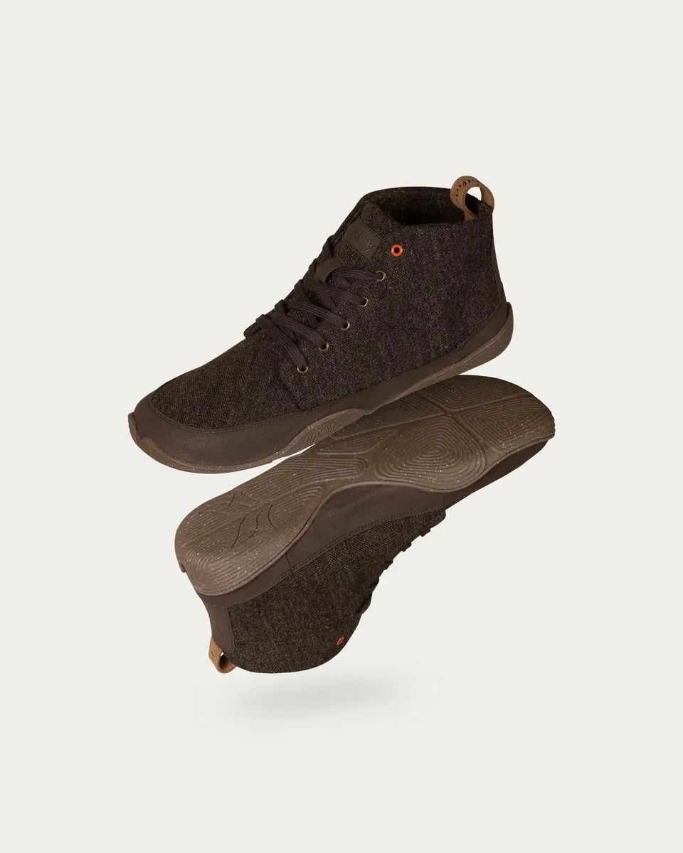 Wildling Marron Brun scarpe alte lana marrone calde