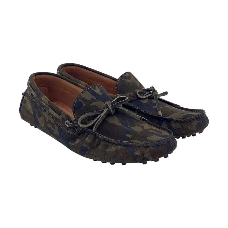 Sandro Barbera Driver Camo Mocassino Uomo Blu in Pelle