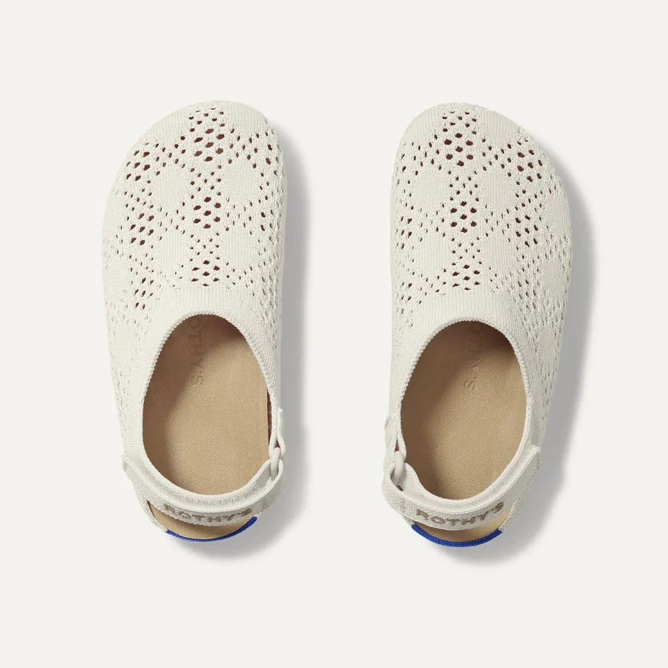 Rothy's The Kids Clog zoccoli bimbo White Crochet bianco