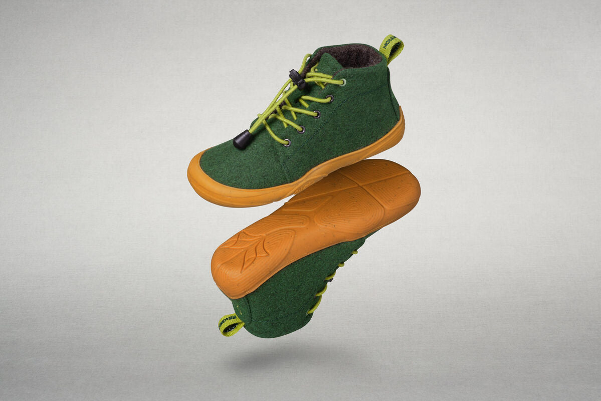 Wildling Shoes Atento scarpe barefoot verdi lana calda