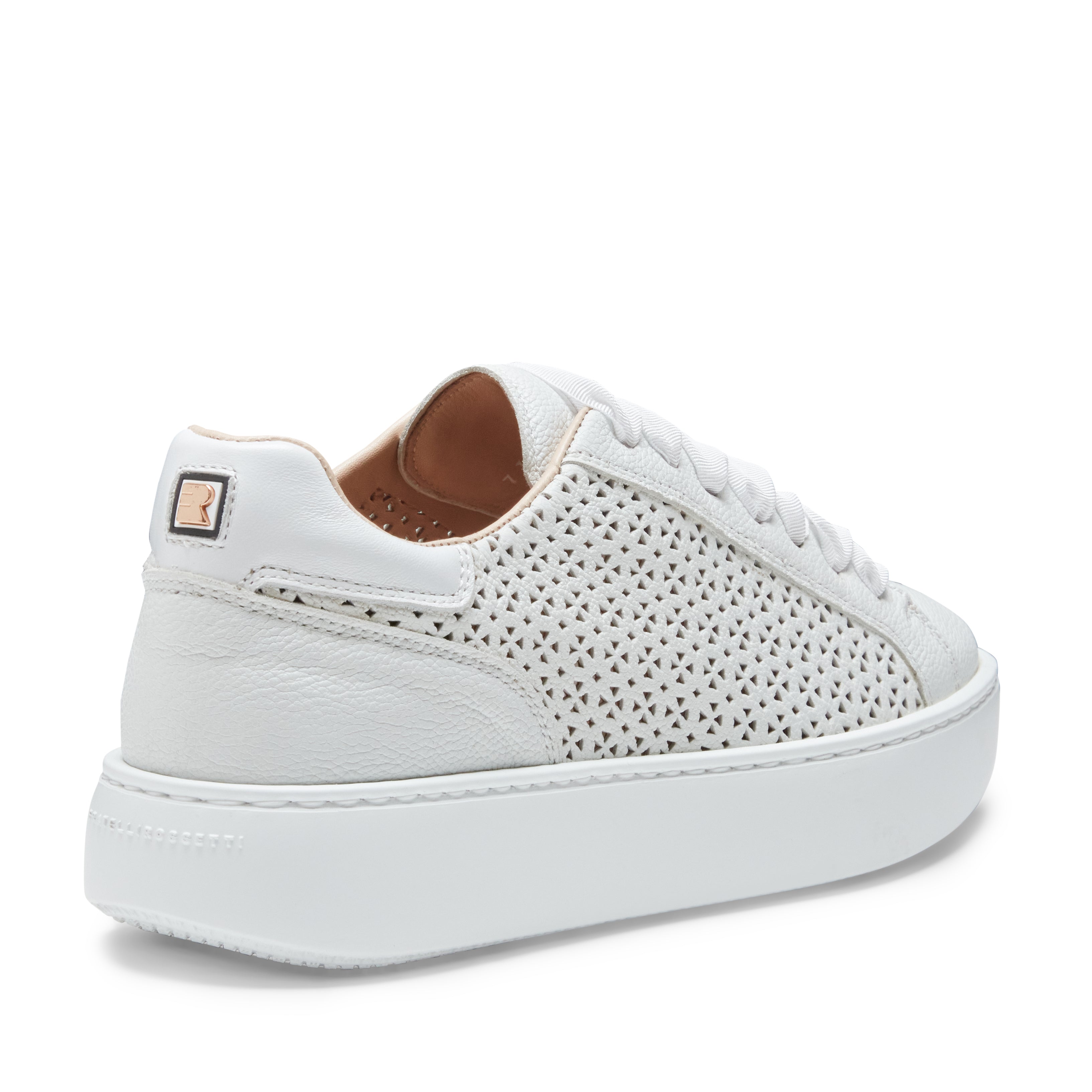 F.lli Rossetti Sneaker 77208 Pelle Donna Bianco Motivo Floreale