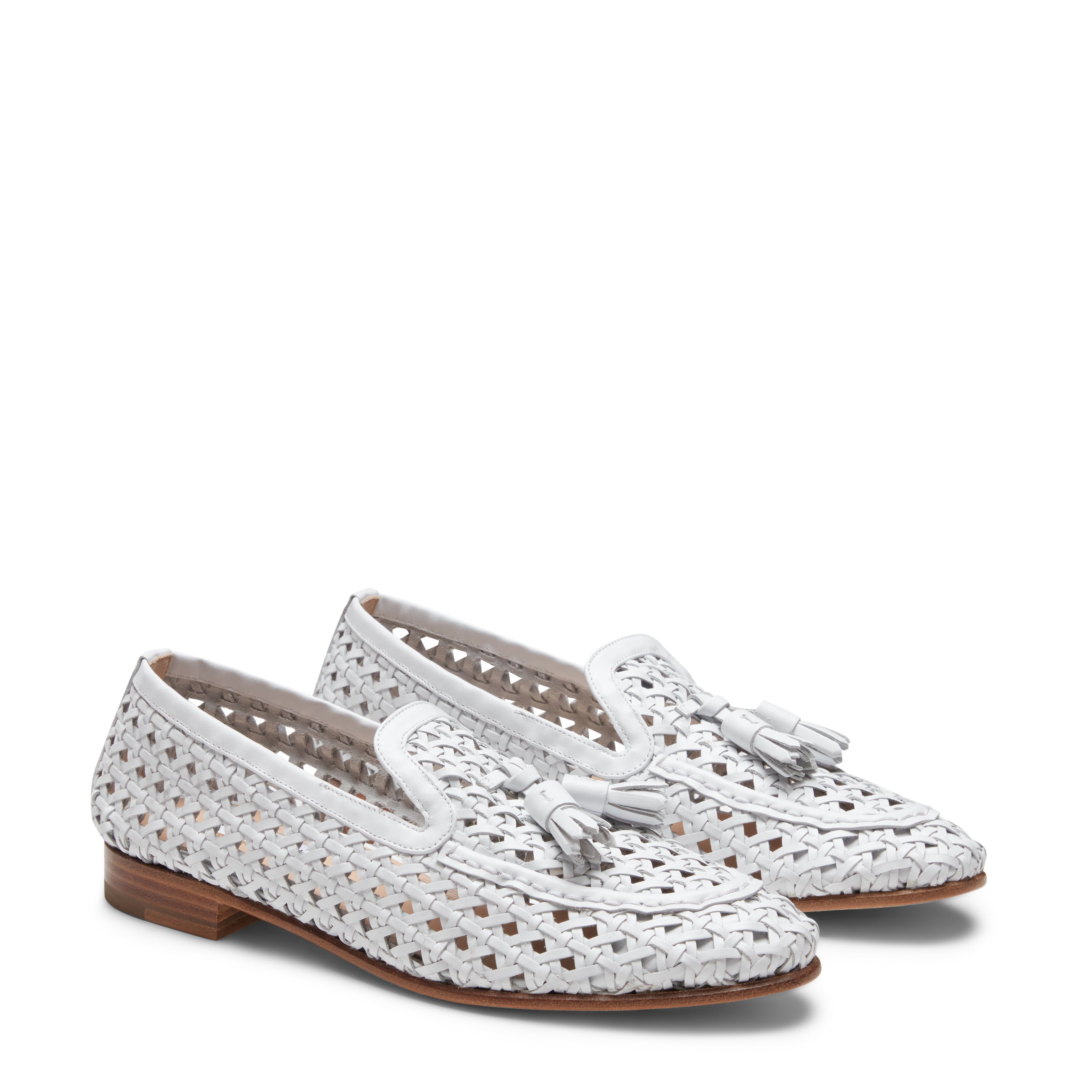 F.lli Rossetti Brera Mocassino Pelle Intrecciata Bianco