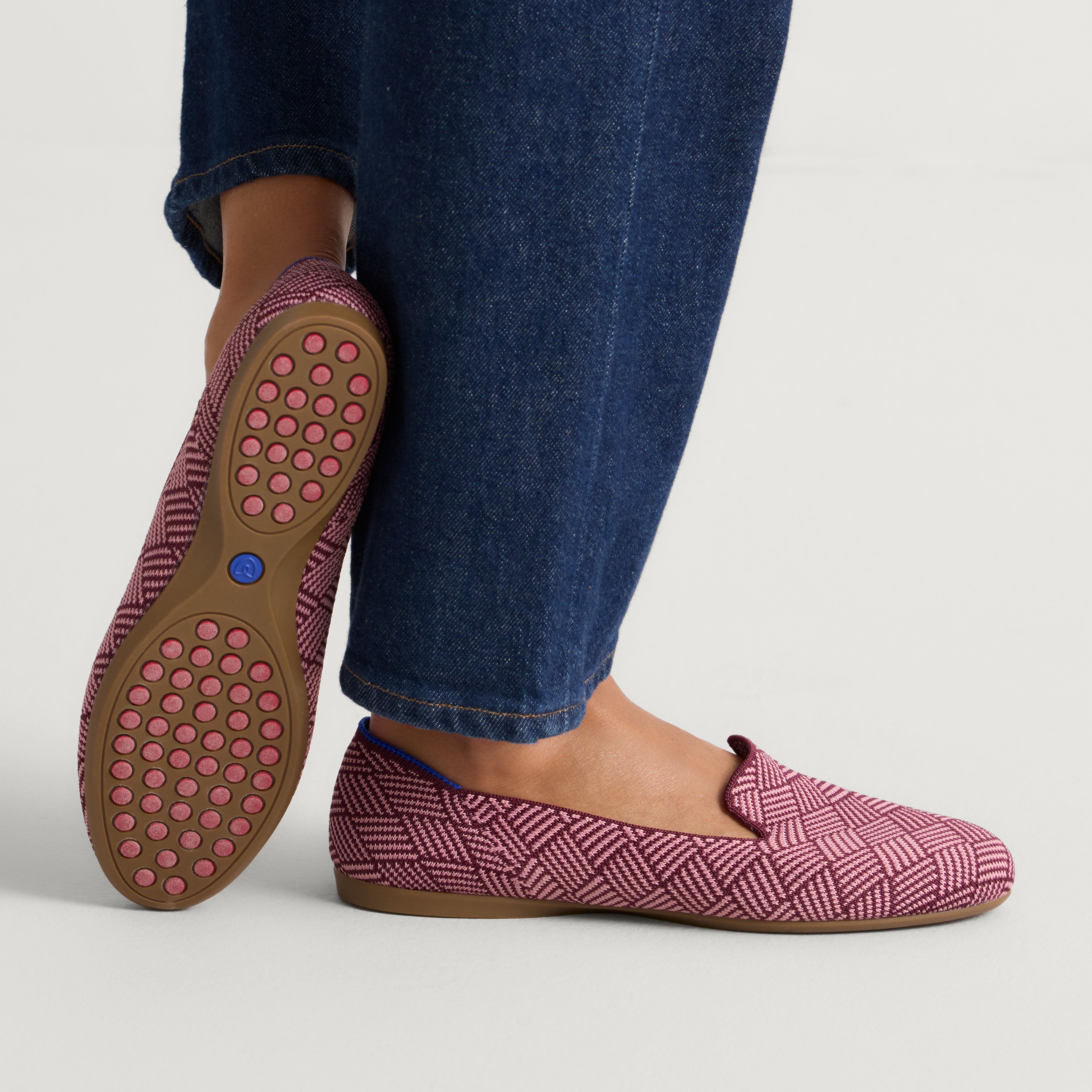 Rothy's The Daily Loafer mocassini donna Fig Zig Zag rosa
