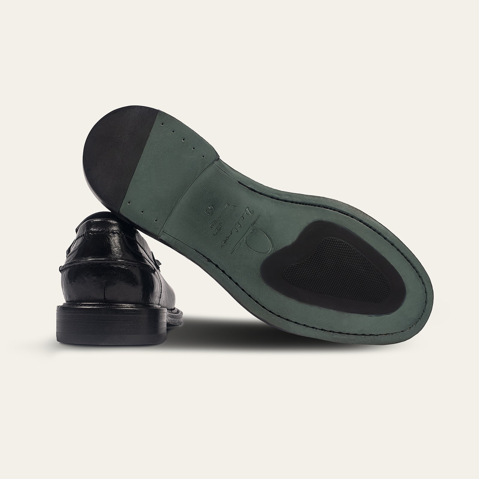 Dellovo Floridiana mocassino bufalo Nero