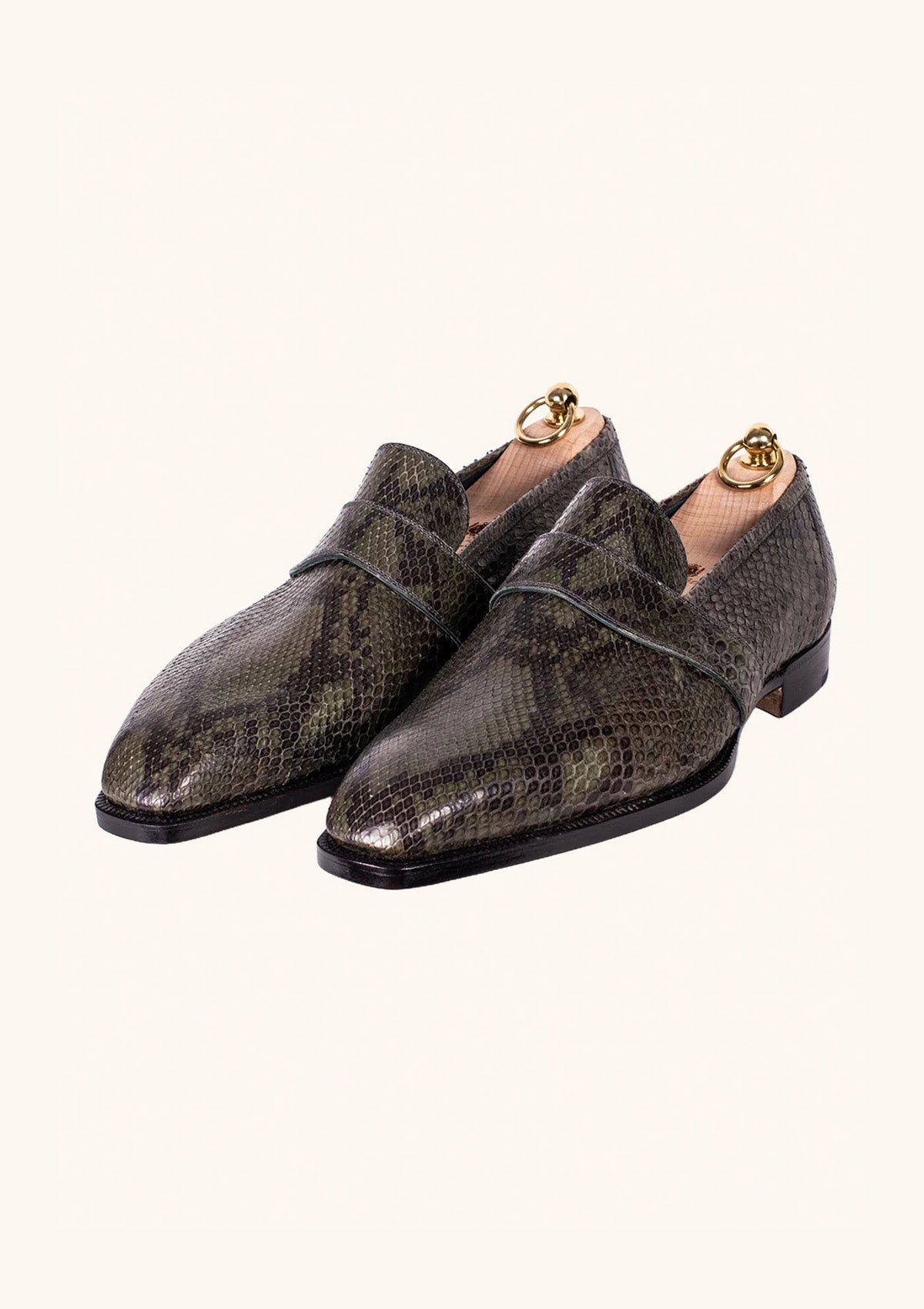 Stefano Bemer Loafers T1231 mocassini pitone verde