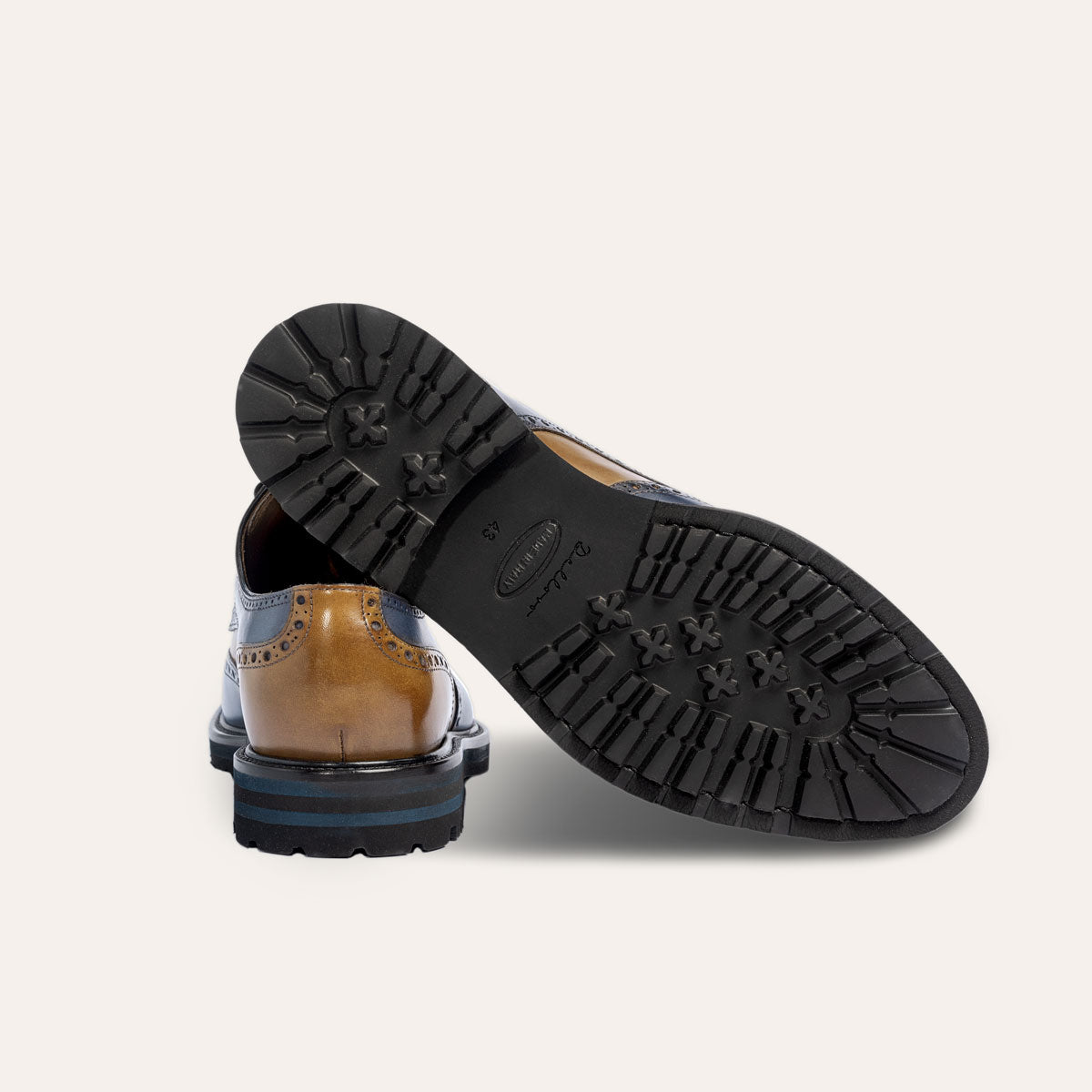 Dellovo Sellito Derby Uomo bordeaux-nero brogue bicolore