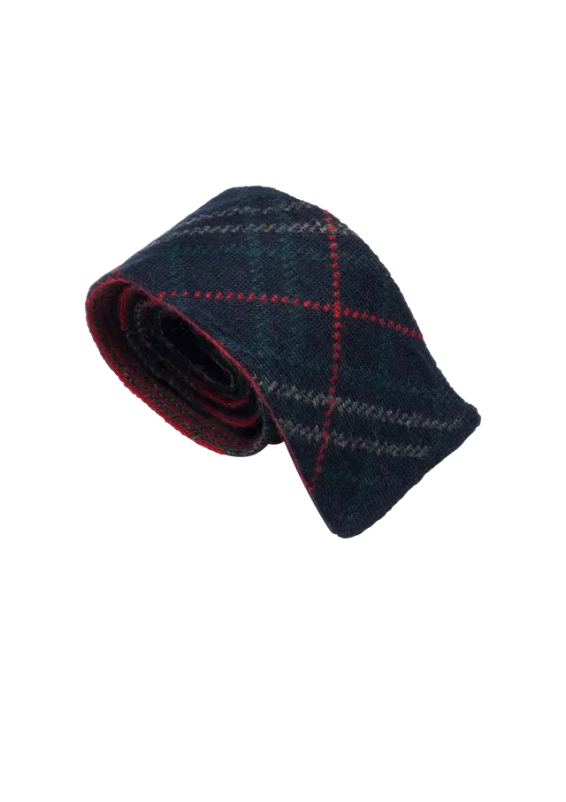 Stefano Bemer Ties Pattern 6 Cravatta Lana blu 8 cm