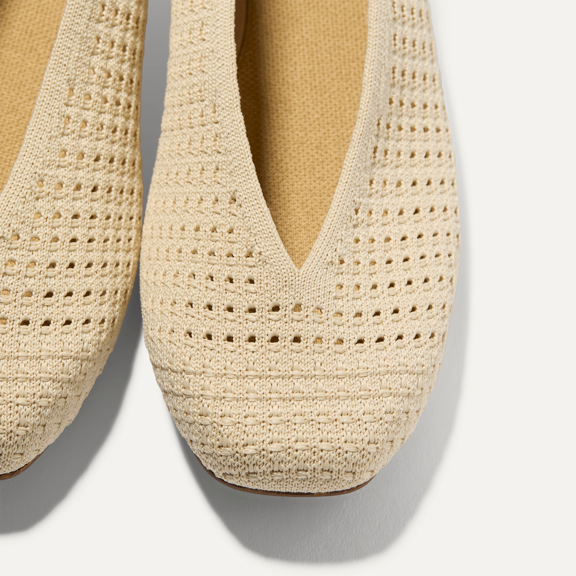 Rothy's The Max Square Ballerina ballerine off white mesh punta quadrata