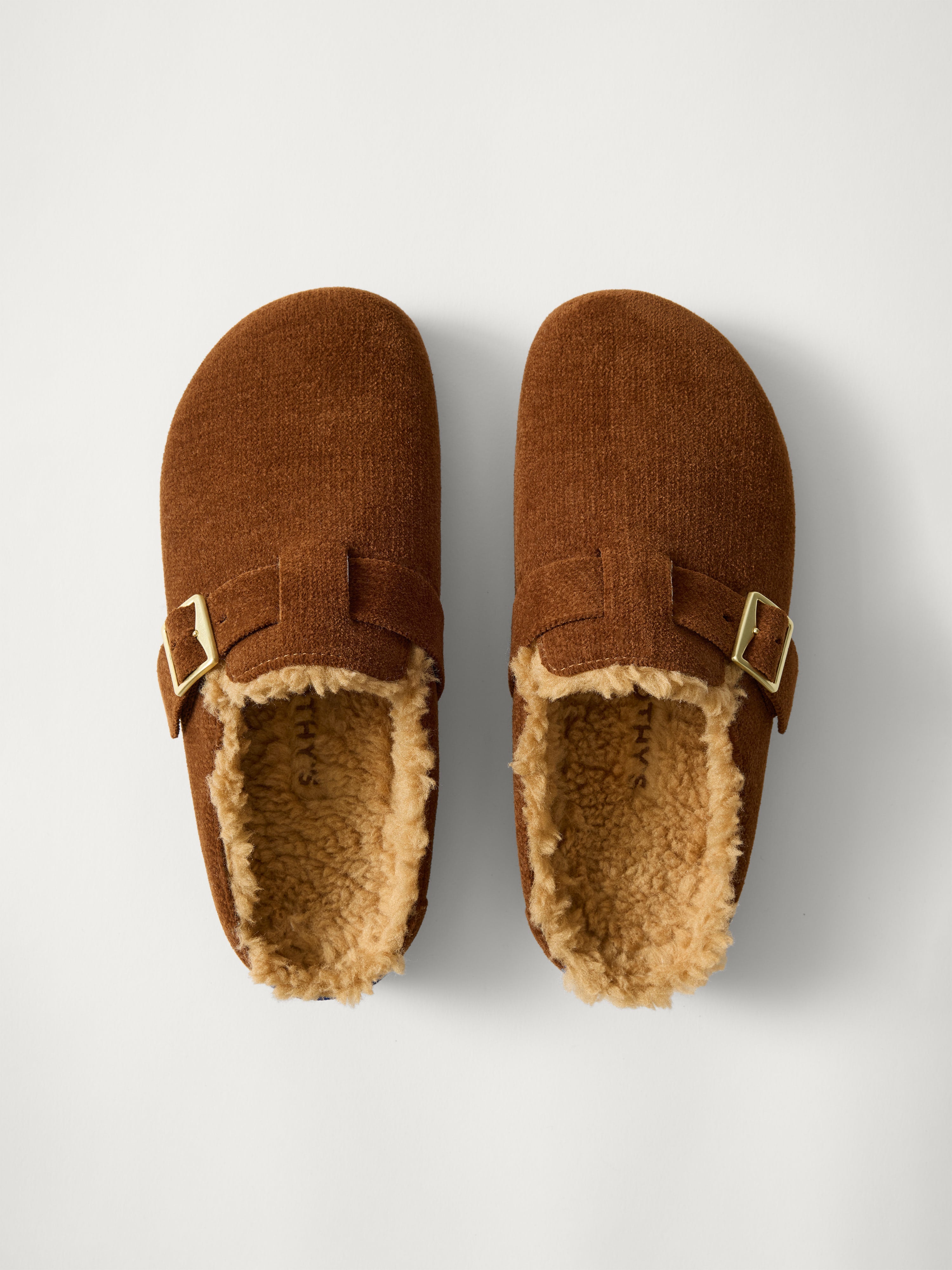 Rothy's Teddy Buckle Clog zoccoli donna ReVelvet Russet foderati