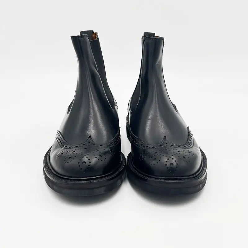 Sandro Barbera Chelsea 987U stivaletti uomo nero vitello brogue