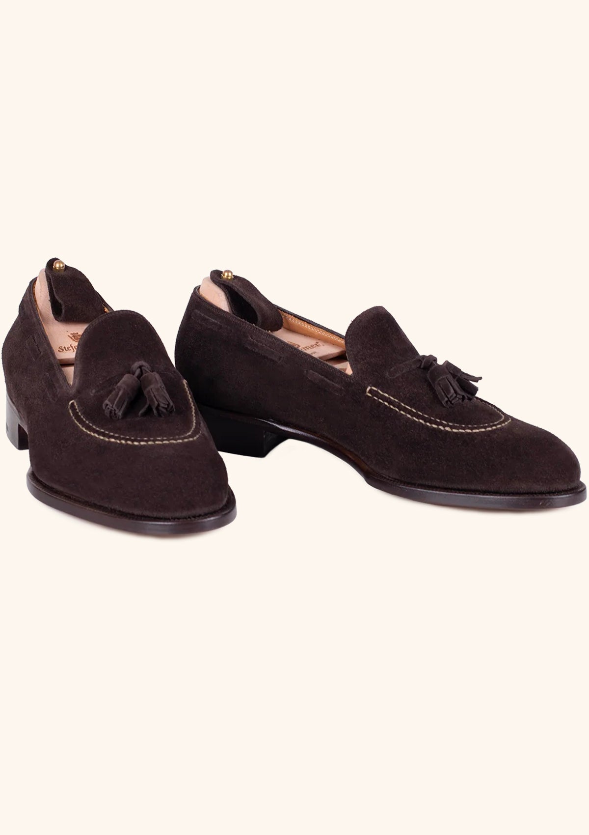 Stefano Bemer Classica C1327 Mocassini Uomo Camoscio Cioccolato 42