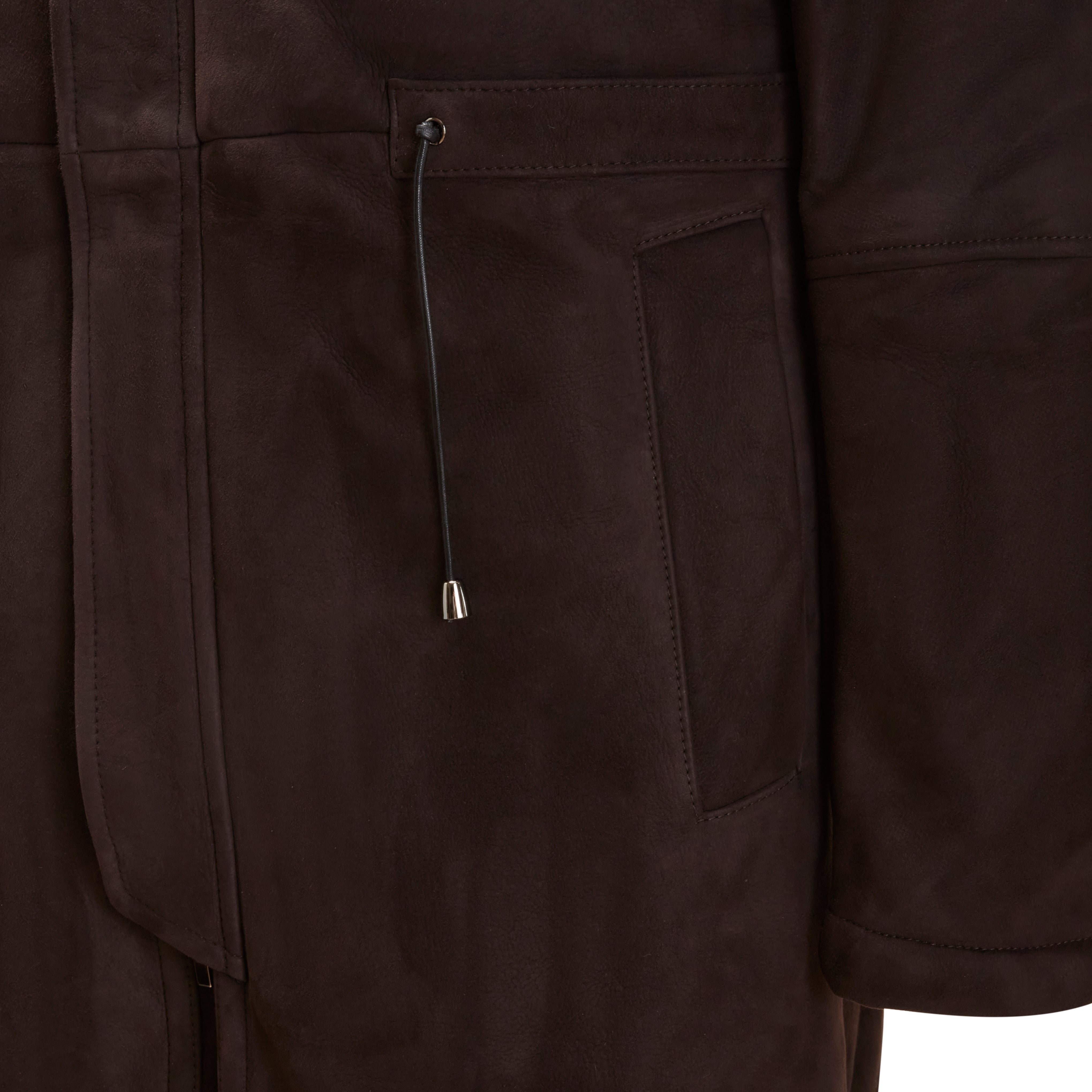 F.lli Rossetti 99806 Cappotto Uomo Moro Shearling Cappuccio