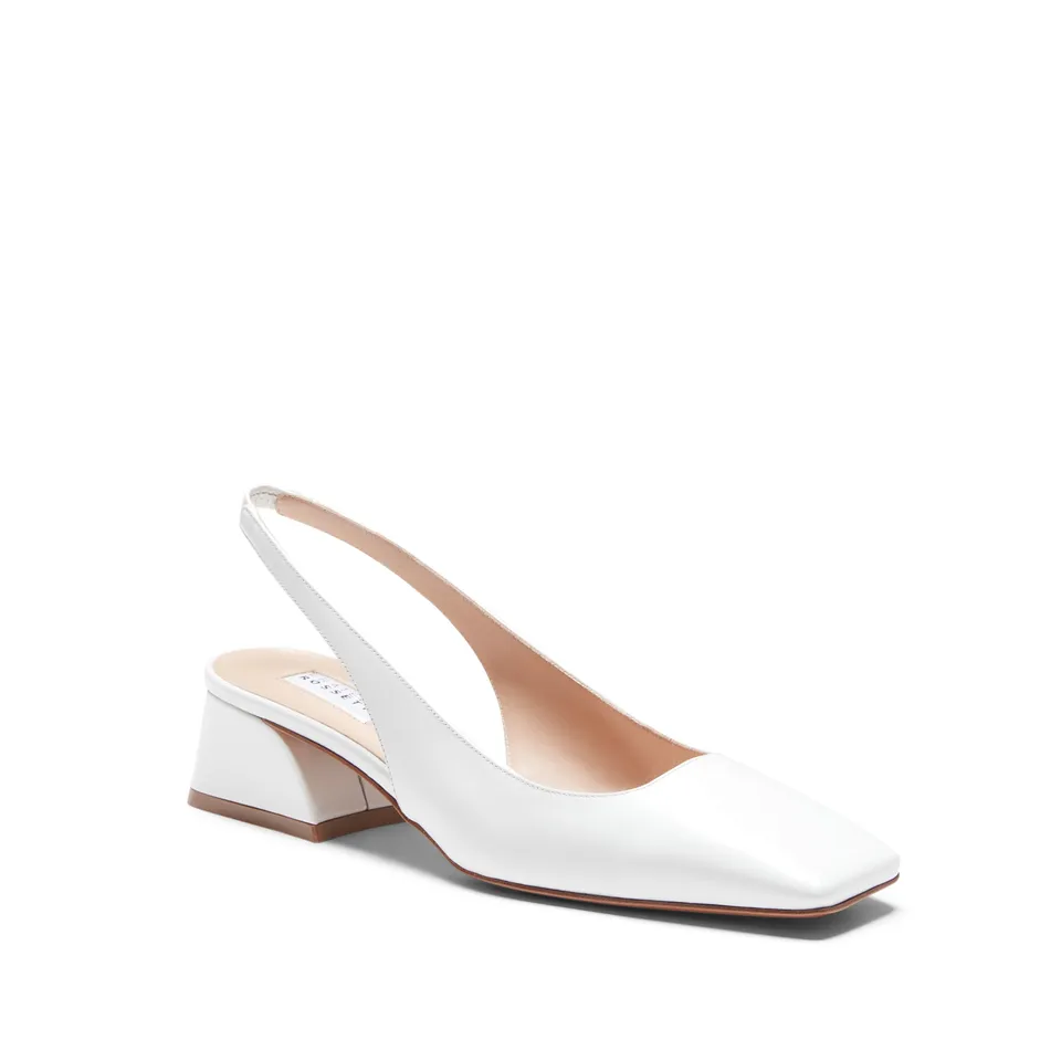 F.lli Rossetti slingback pelle bianco tacco 40mm