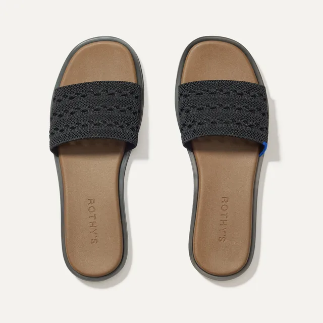 Rothy's The Slide Sandal sandali Black Crochet intrecciati