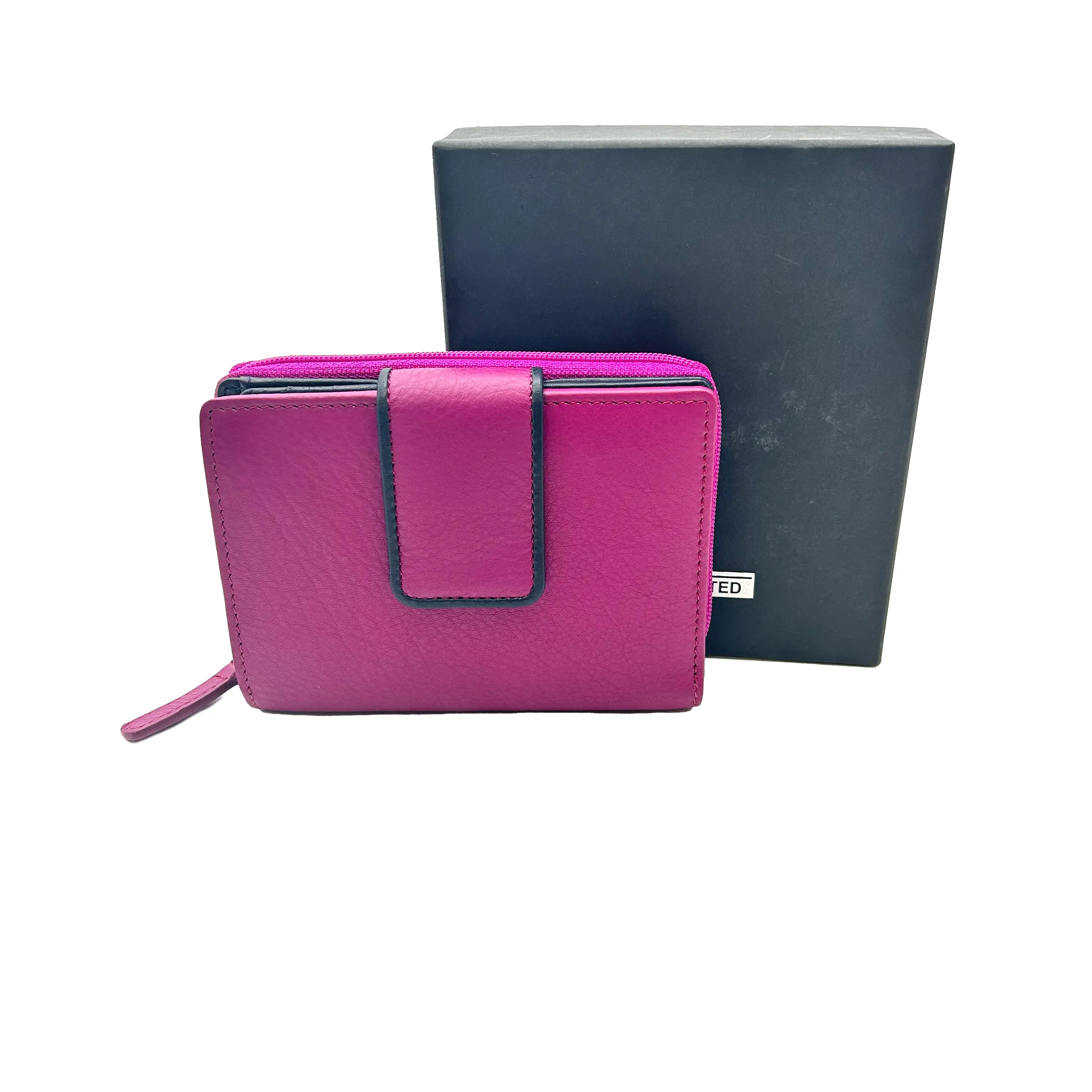 Sandro Barbera 8840 portafoglio donna ciclamino blu pelle