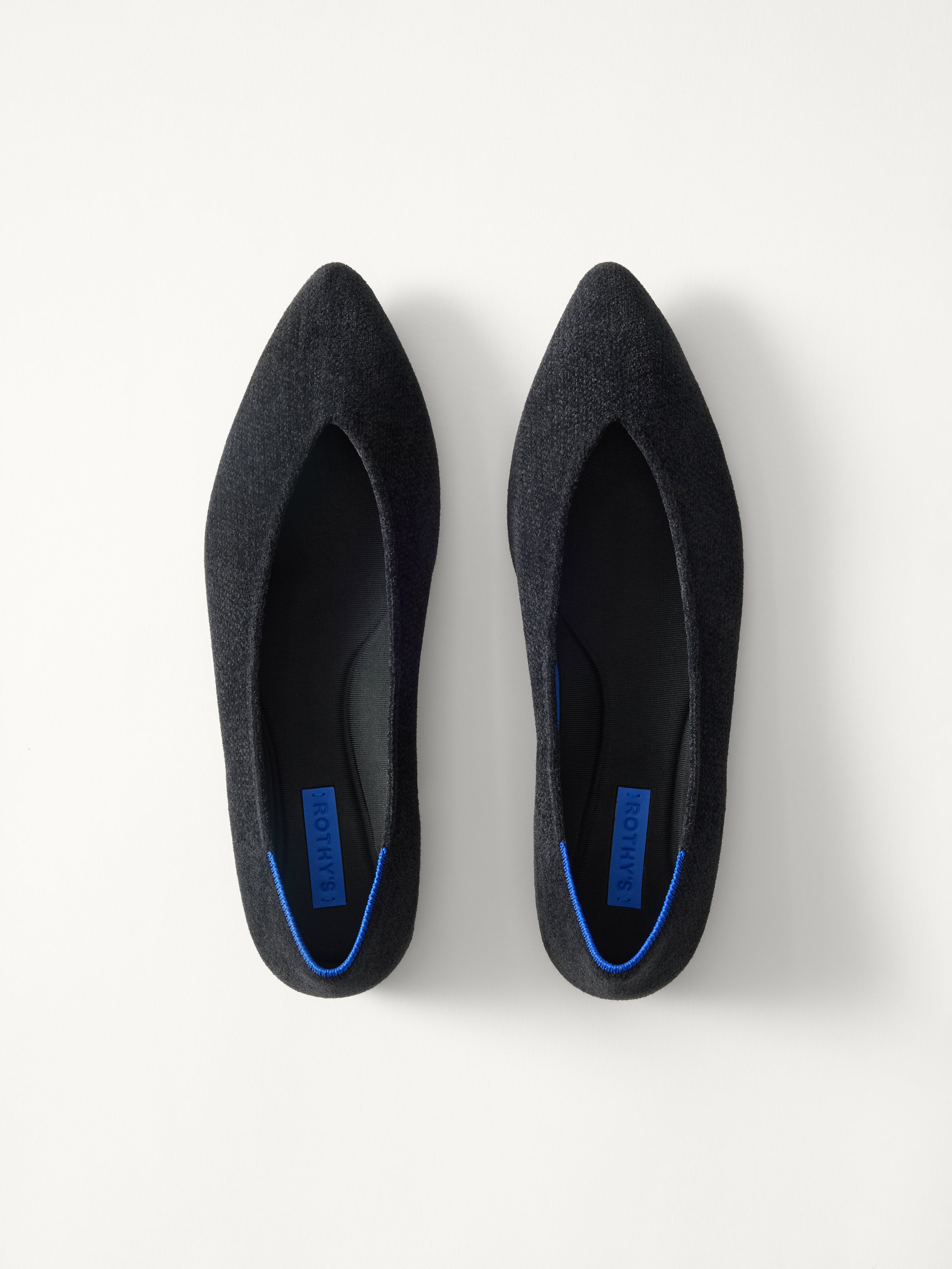 Rothy's The Point III ballerine ReVelvet Black punta