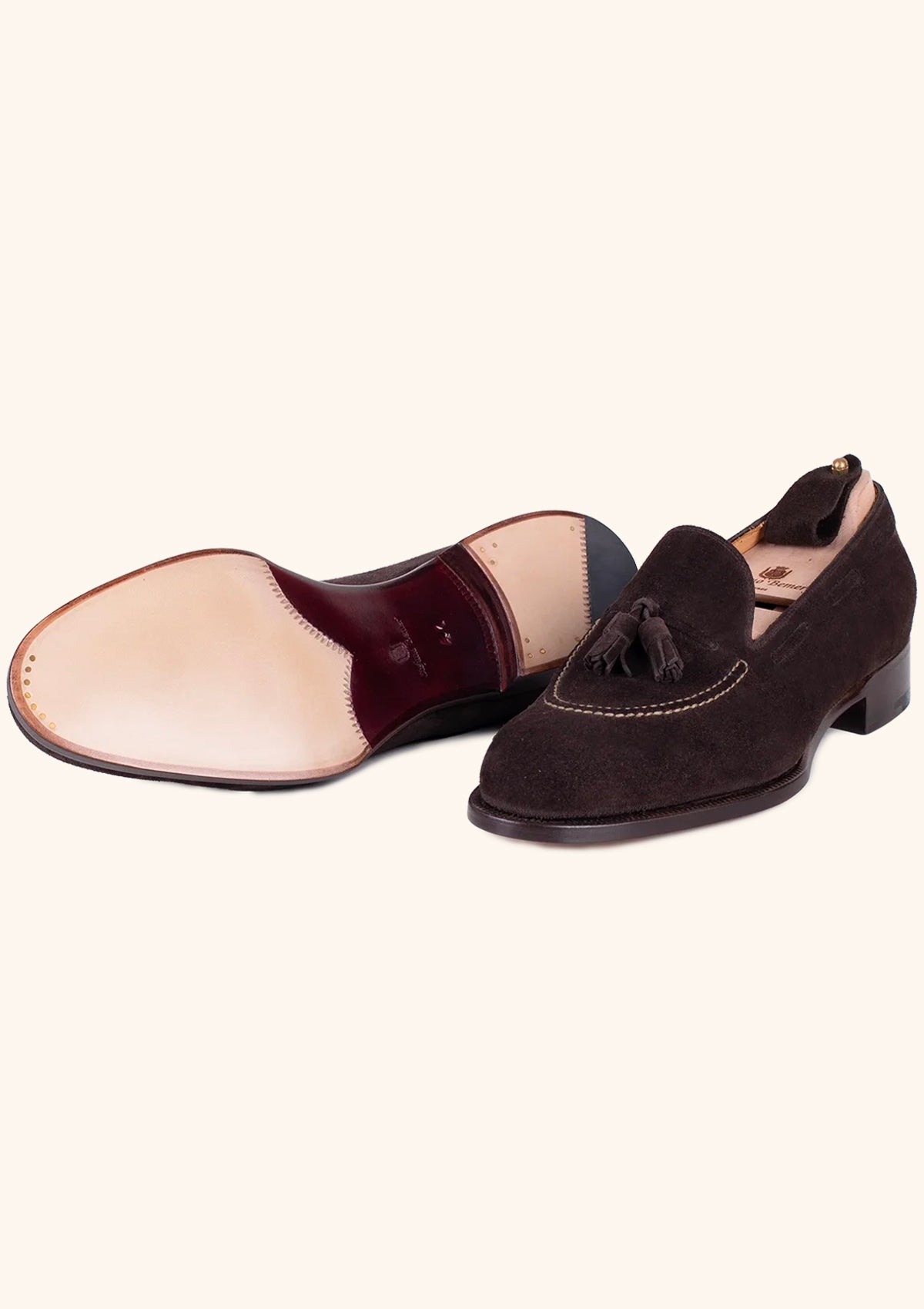 Stefano Bemer Classica C1327 Mocassini Uomo Camoscio Cioccolato 42