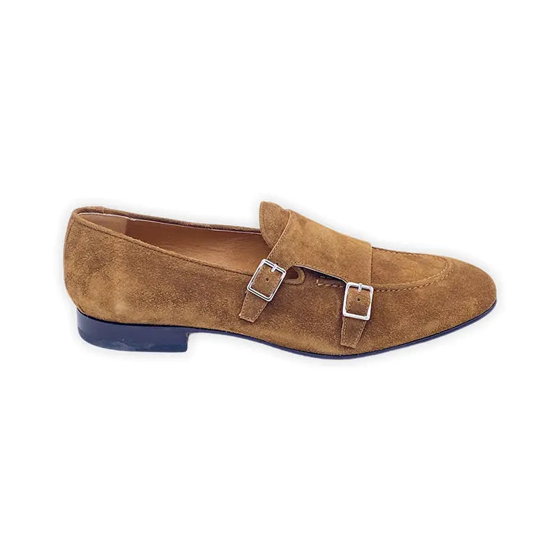 Sandro Barbera Fibbie 1087 slip monk mostarda camoscio