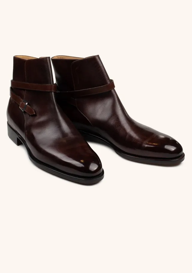 Stefano Bemer Boots C7700 Stivali Jodhpur Marroni Pelle