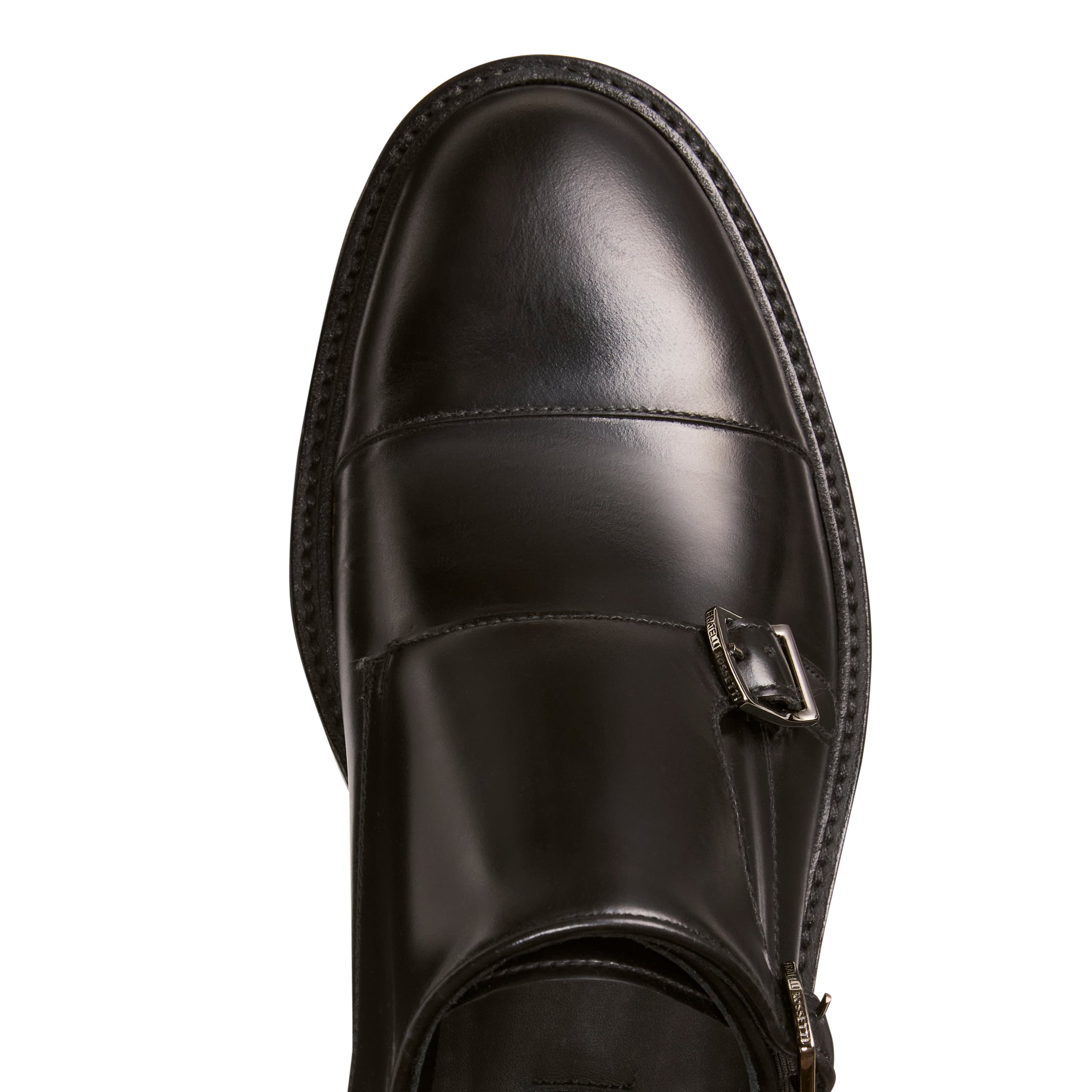 F.lli Rossetti Derby Doppia Fibbia 14756 scarpe pelle nera