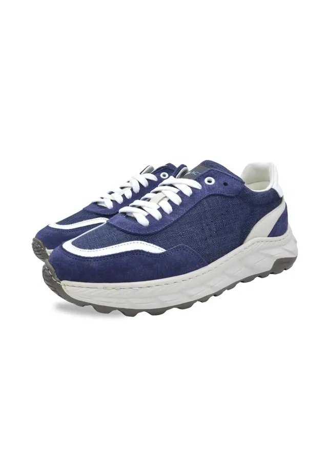 Sandro Barbera Wooly Runix sneaker uomo blu lana merino