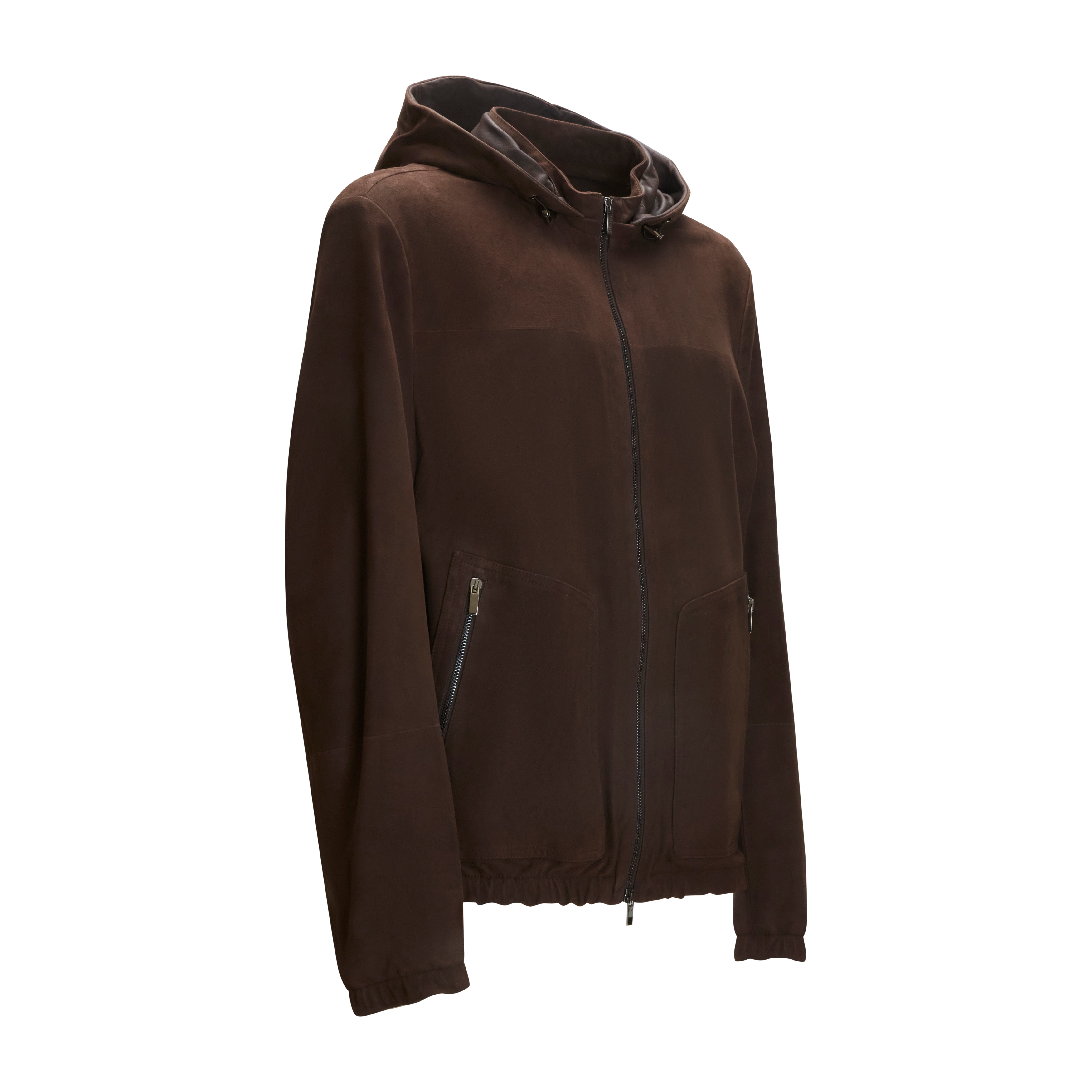 F.lli Rossetti 99792 giubbino uomo marrone suede cappuccio
