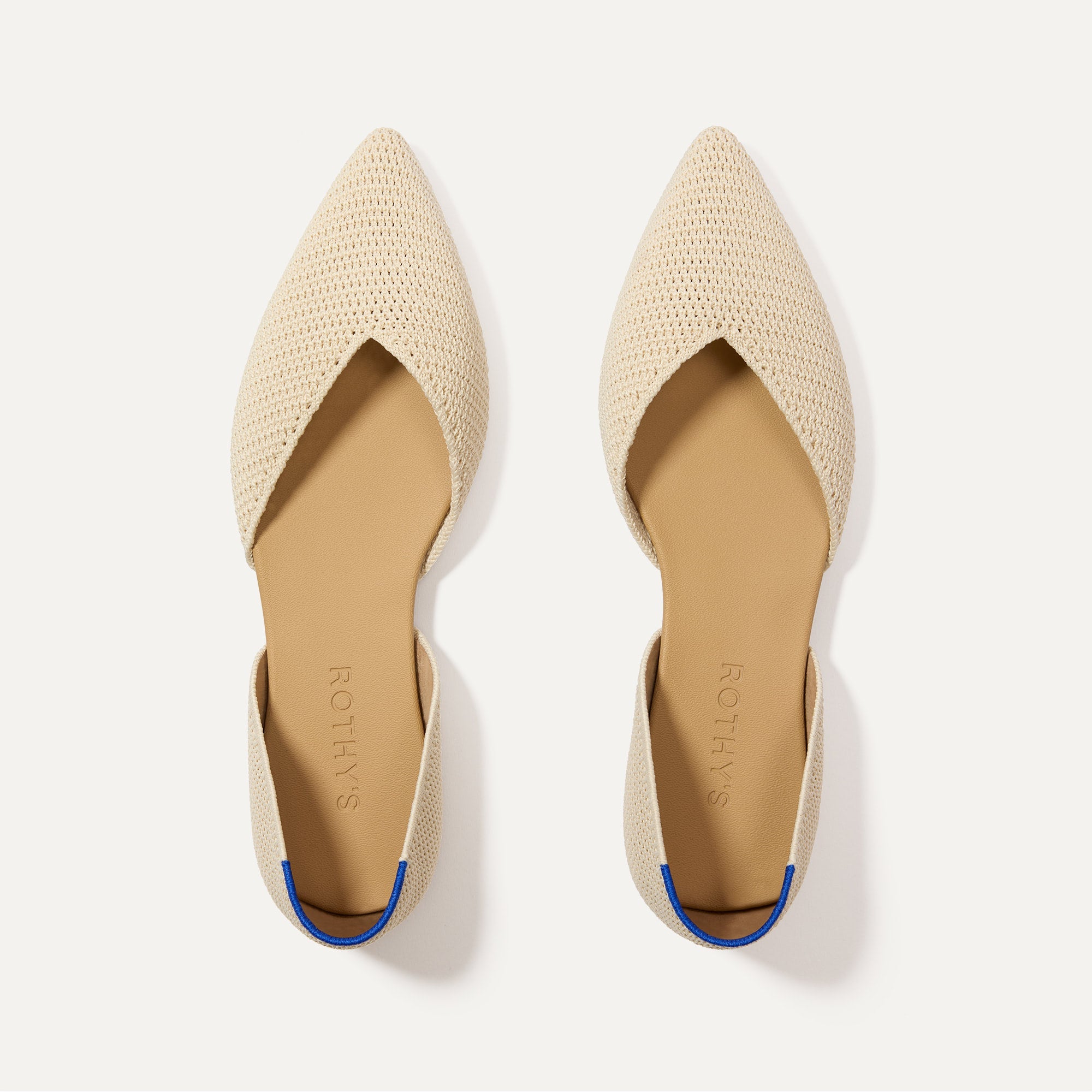 Rothy's The D'Orsay Point ballerine conch raffia avorio