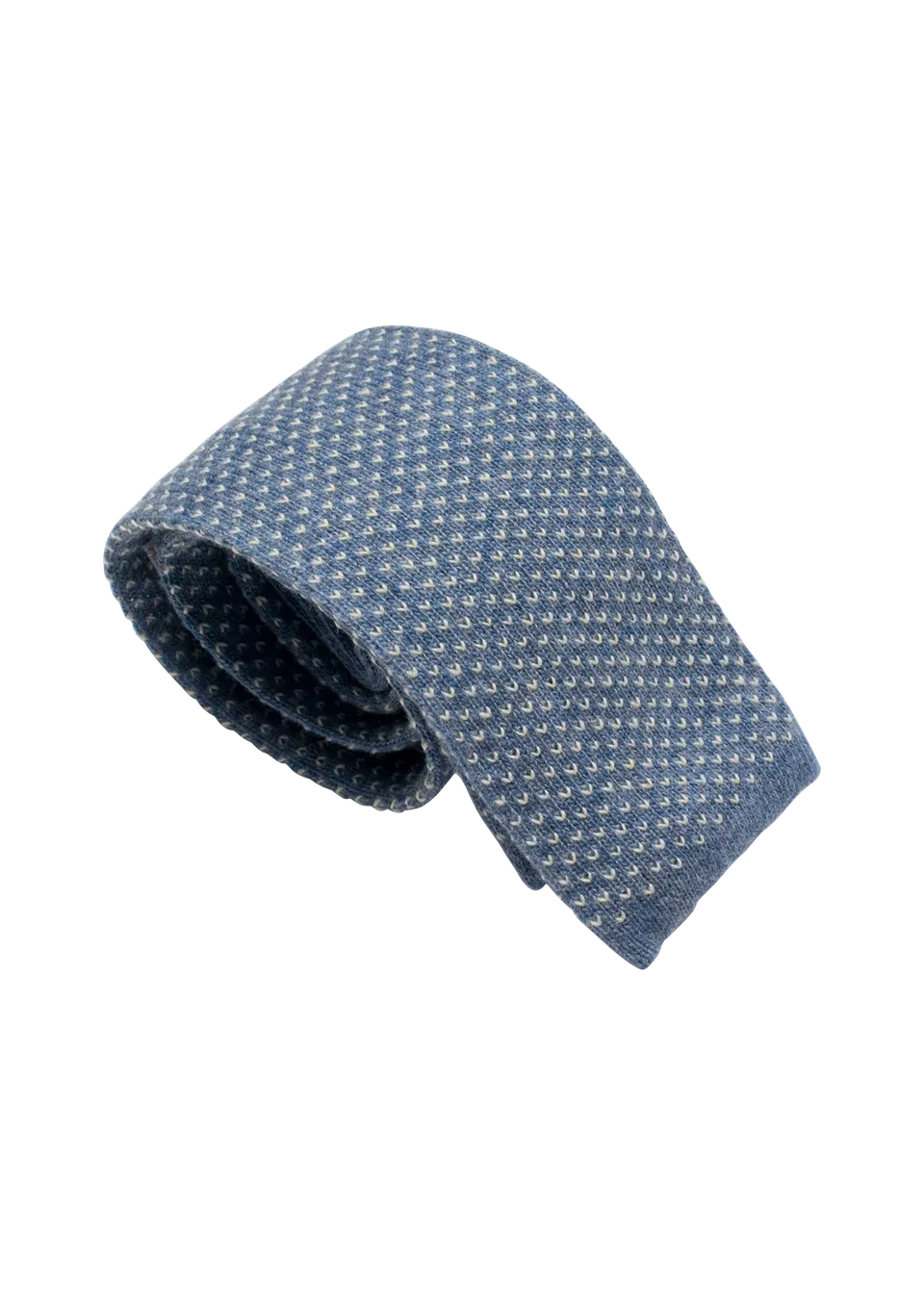 Stefano Bemer Maglia Cravatta Lana Azzurra 8 cm Pattern 2
