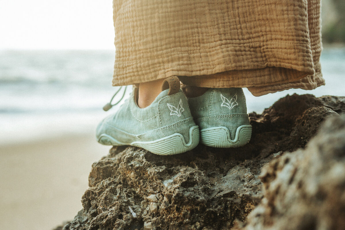 Wildling Lelin menthe scarpe bimbi lino verde EU 28 vegan