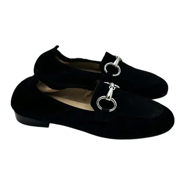 Sandro Barbera 4003 mocassini donna nero camoscio morsetto