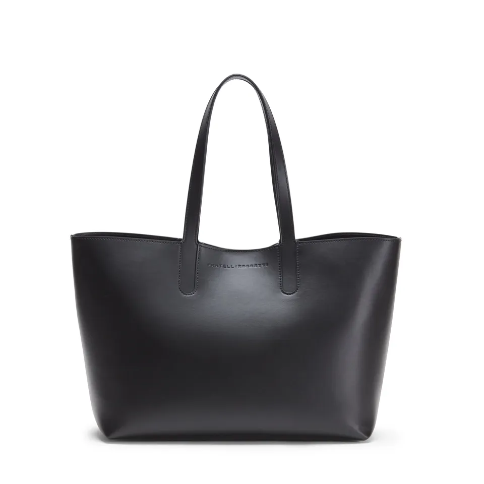 F.lli Rossetti Nelly shopping bag pelle nera con pochette