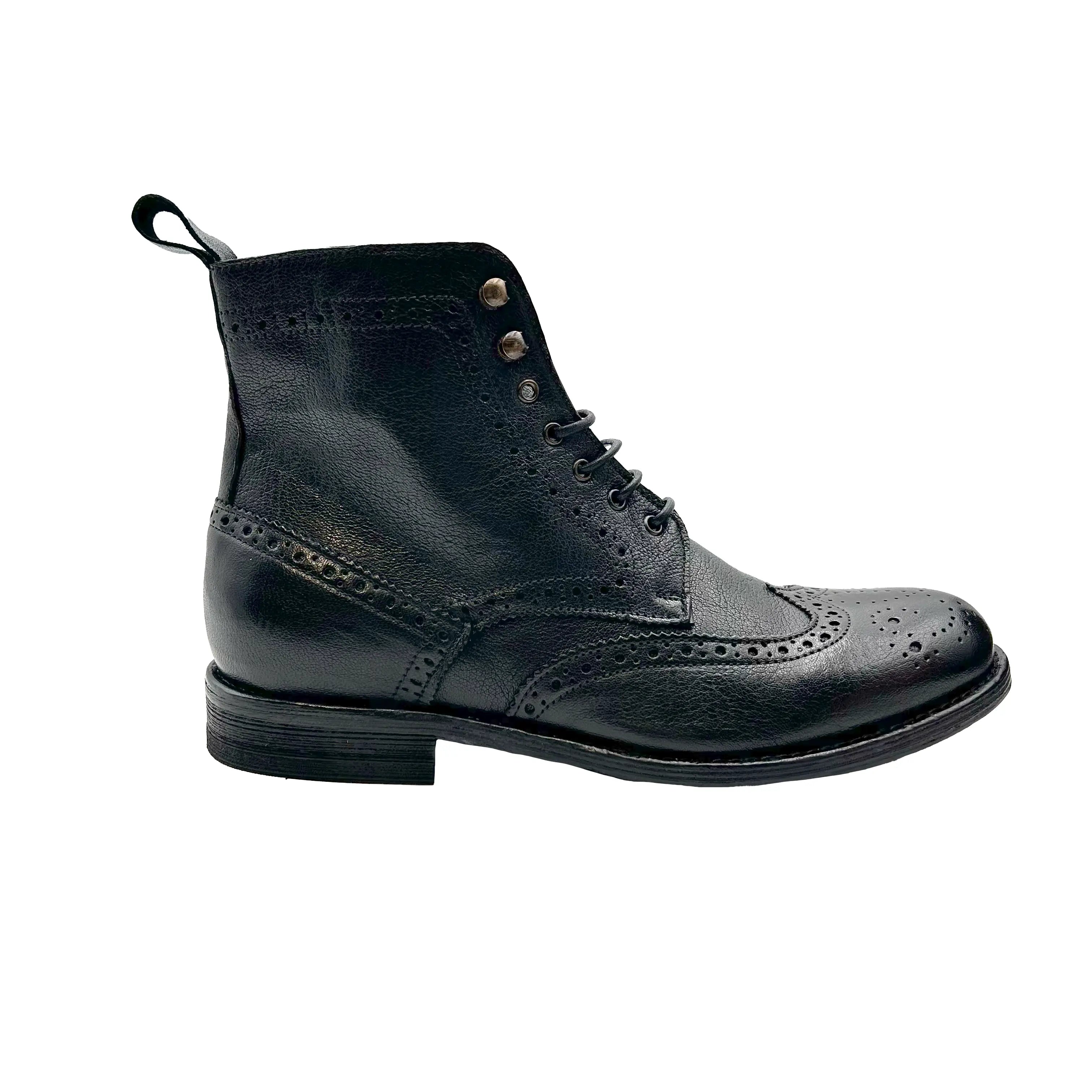 Sandro Barbera D1712 stivaletto donna nero stone wax brogue