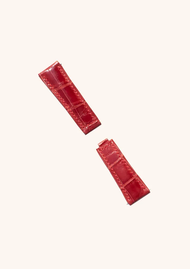 Stefano Bemer cinturino orologio alligatore rosso 19mm