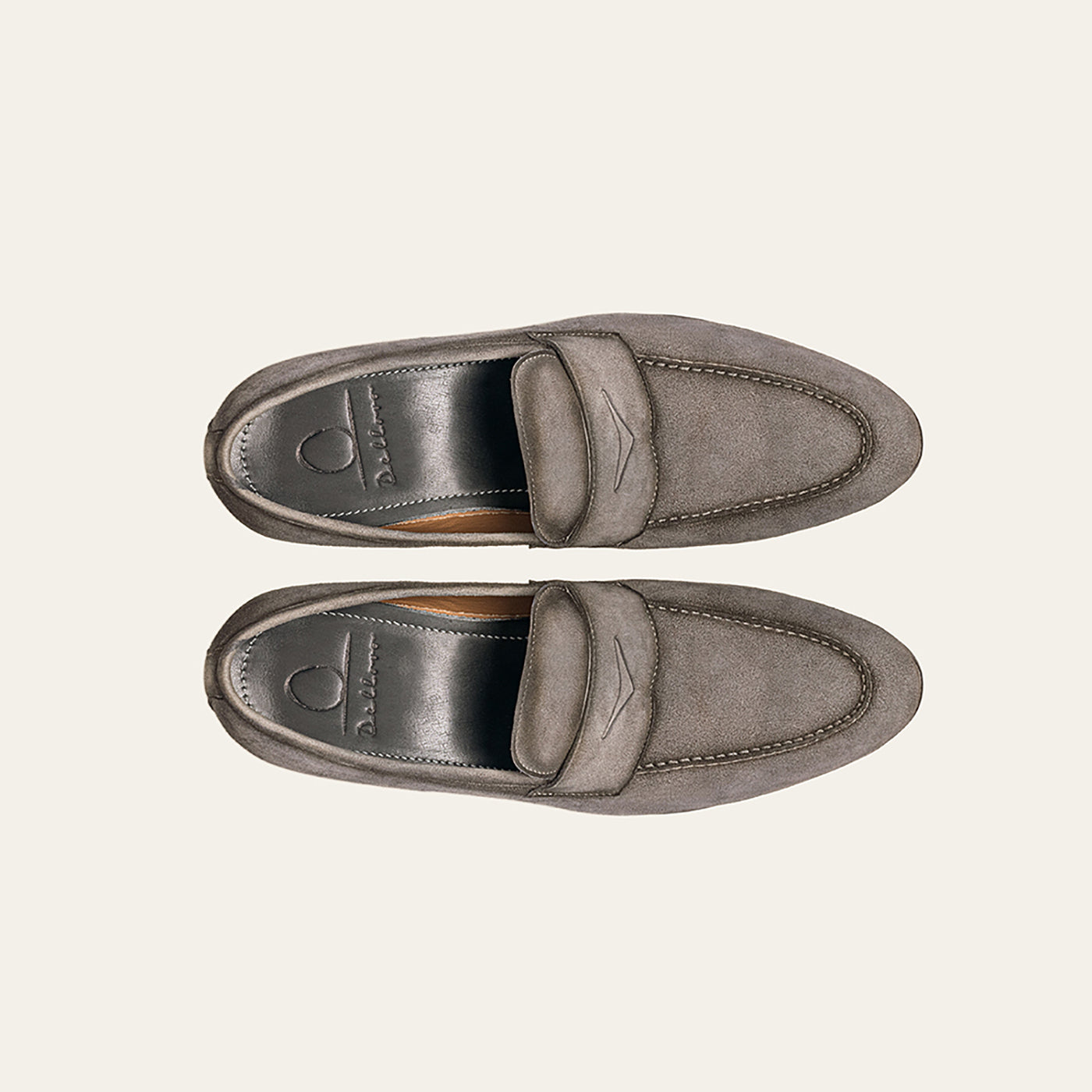Dellovo Capomiseno mocassini uomo taupe camoscio