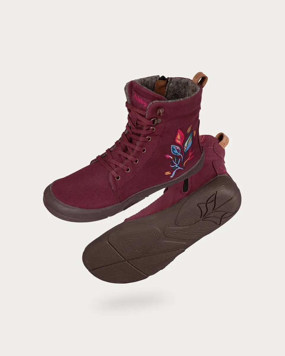 Wildling Shoes Haldy Burgunder stivali alti bordeaux lana