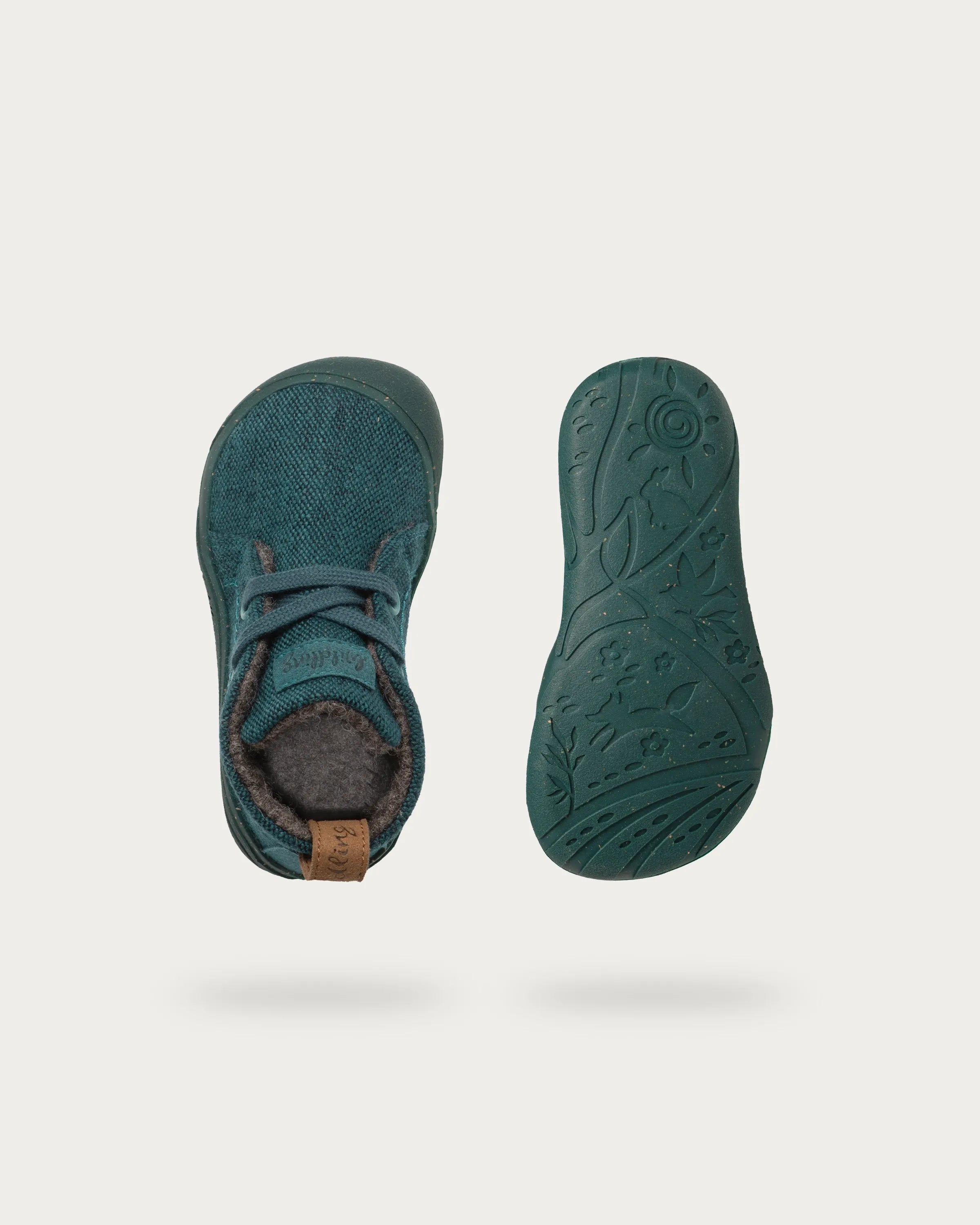 Wildling Shoes Marron Smaragdin stivaletti bimbi verde lana