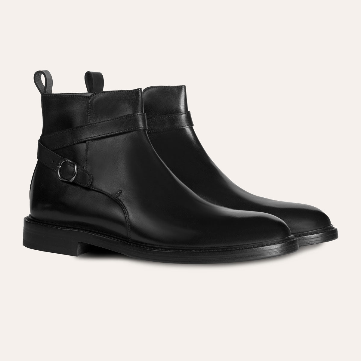 Dellovo Medina Stivaletto uomo nero pelle fibbia