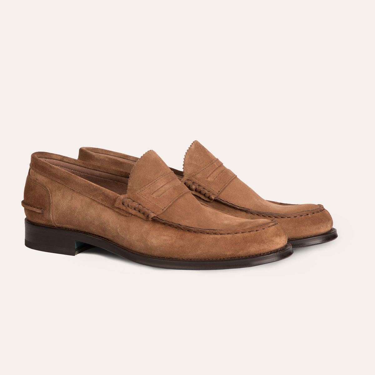 Dellovo Foria mocassino camoscio blu cuoio