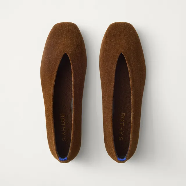 Rothy's The Max Square Ballerina ballerine revelvet russet marrone