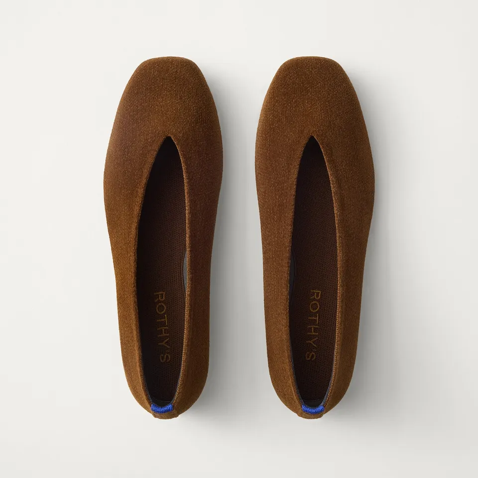 Rothy's The Max Square Ballerina ballerine revelvet russet marrone