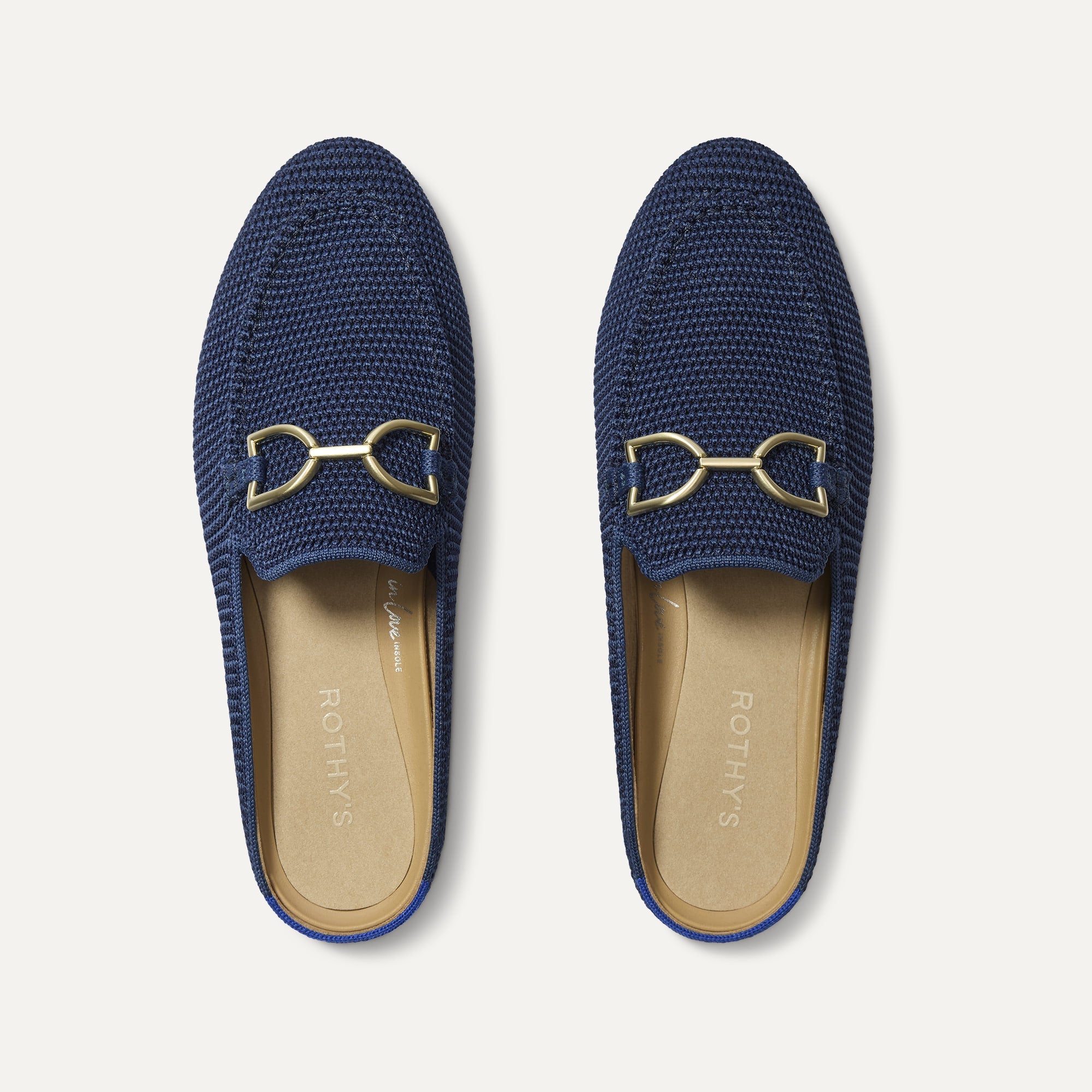 Rothy's Double Bit Loafer Mule mocassini blu rafia