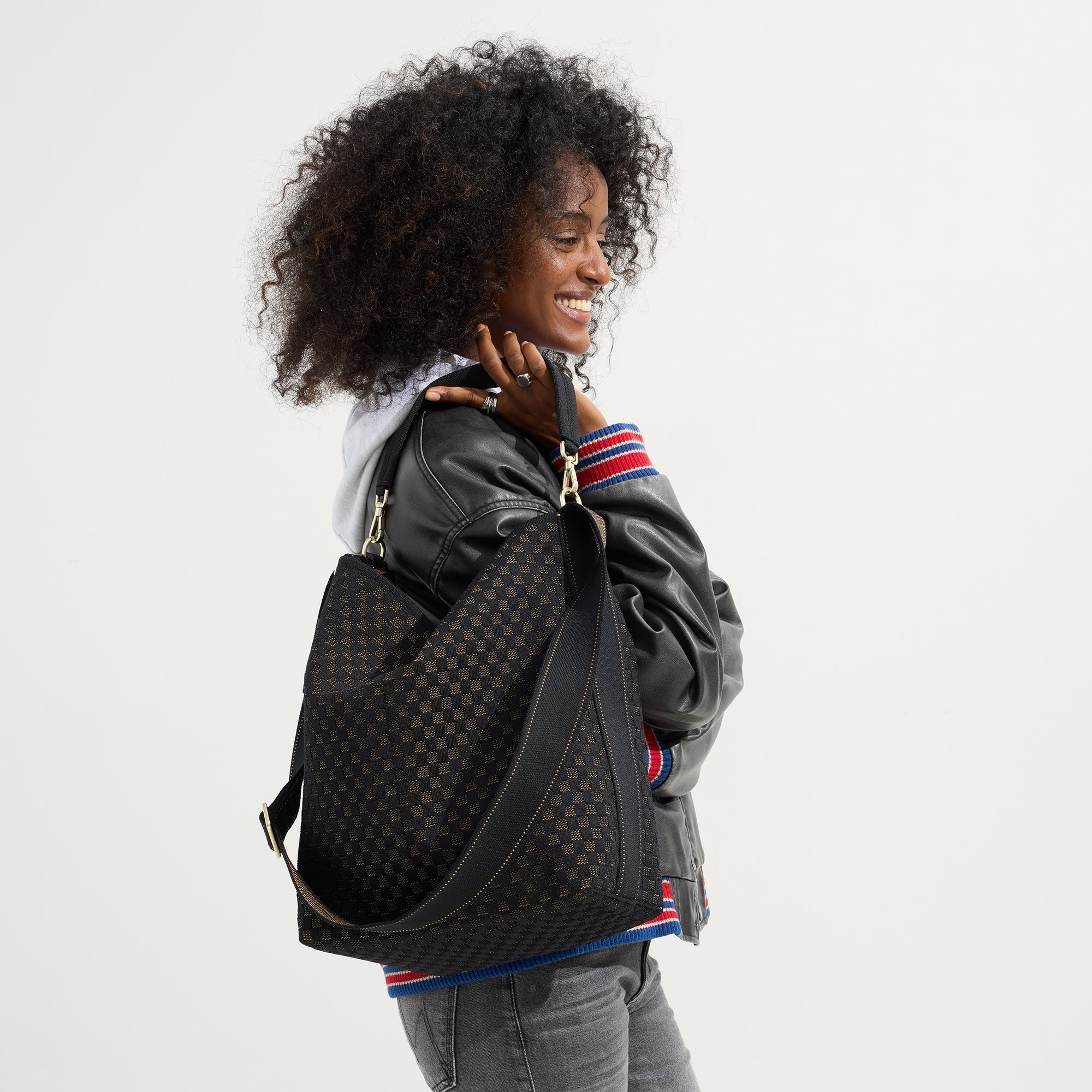 Rothy's The Bucket Bag borsa secchiello nero intreccio