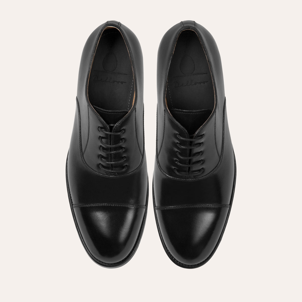 Dellovo Farnese nero oxford uomo vitello puntale liscio