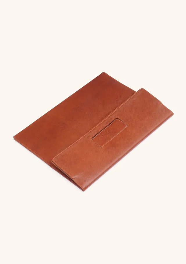 Stefano Bemer borsa pelle vitello marrone noce Folder 38 cm
