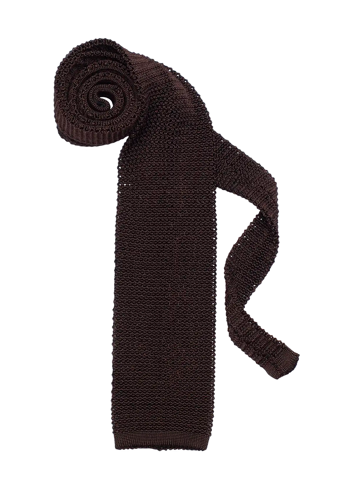 Stefano Bemer Ties cravatta seta maglia marrone scuro 8 cm