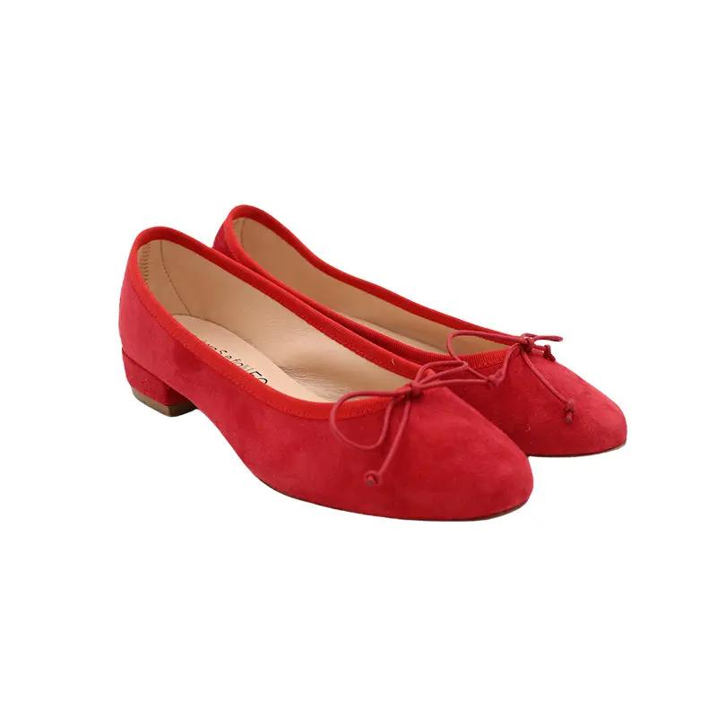 Sandro Barbera 68700 ballerina pelle rossa fondo cuoio